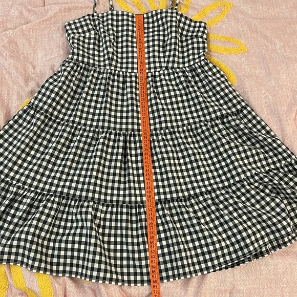 SOLD - Forever 21 Black and White Gingham Babydoll Frill Trim Ruffle Hem Dress - Picture 7 of 9